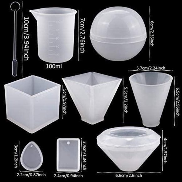 8 Pack Resin Casting Molds Large Silicone Molds - Picture 3 of 7